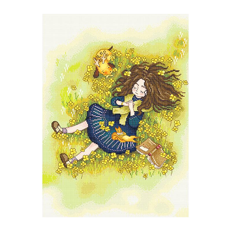 

Dream Girl - 11CT Stamped Cross Stitch - 65*50CM, 501 Original