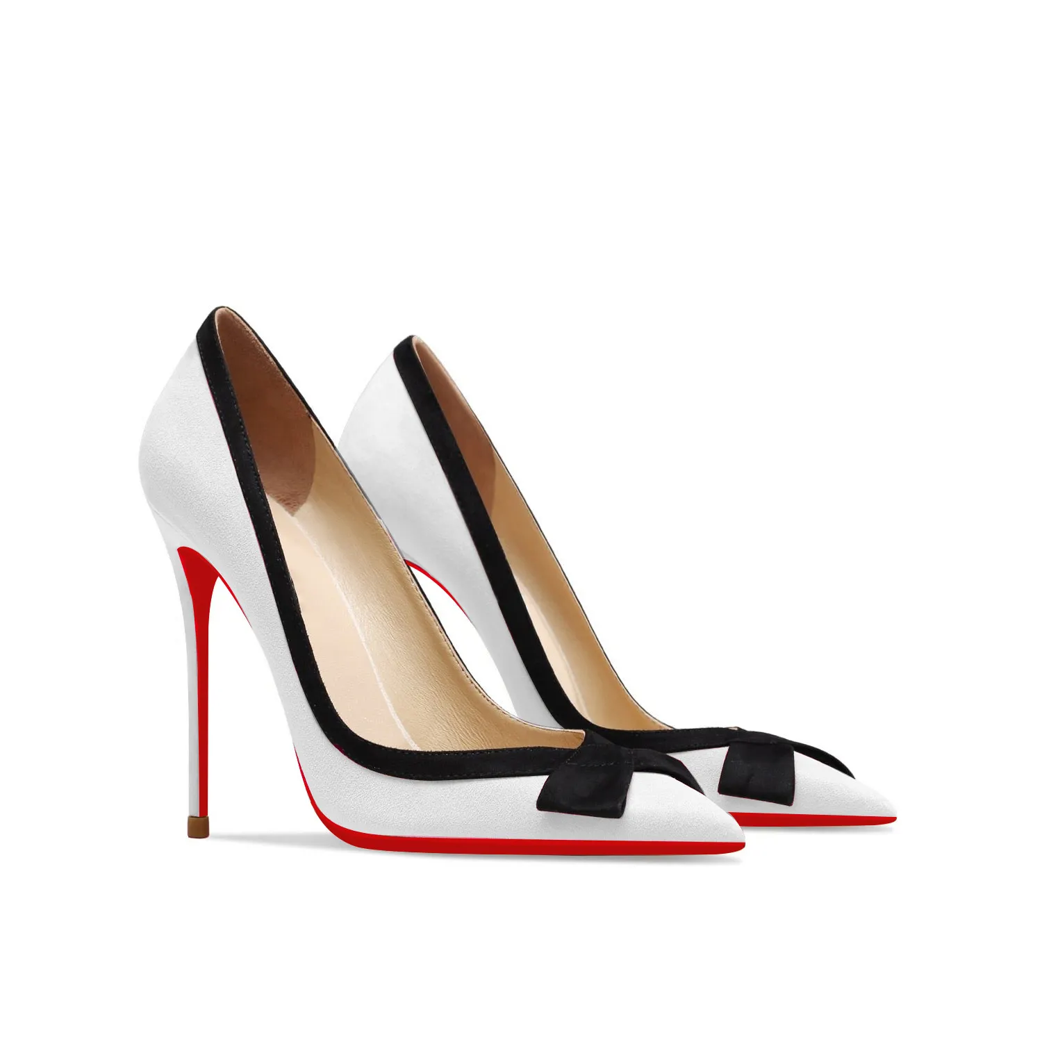 100mm/120mm Bowknot Fashion High Heels Sexy Prom Mixed Colors Red Bottoms Stiletto Suede-vocosishoes