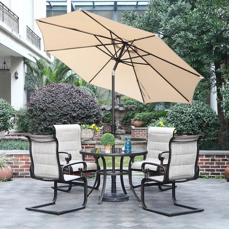 GRAND PATIO 9 FT Patio Umbrella with Auto Crank and Push Button Tilt 