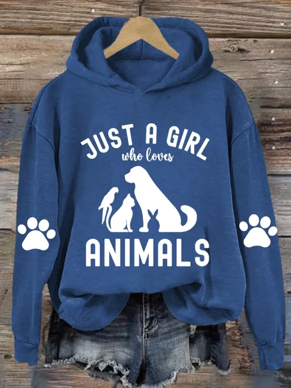Women's Just A Girl Who Loves Animal Long Sleeve Sweatshirt