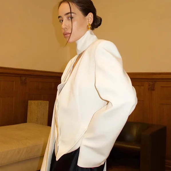 Nigikala Nigikala New Lace With Female Niche Design Temperament V-Neck High-End Suit Jacket