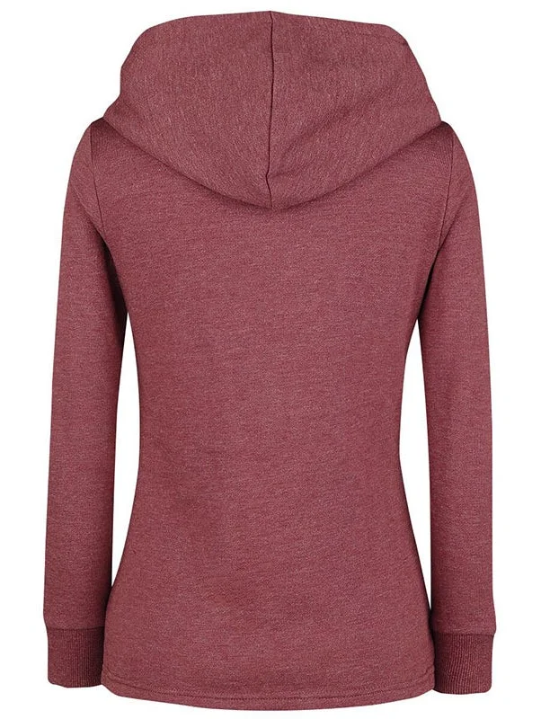 Women's Coats Asymmetric Zip-Up Hoodie