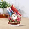 Flower Cardinal DIY Diamond Clock Ornament