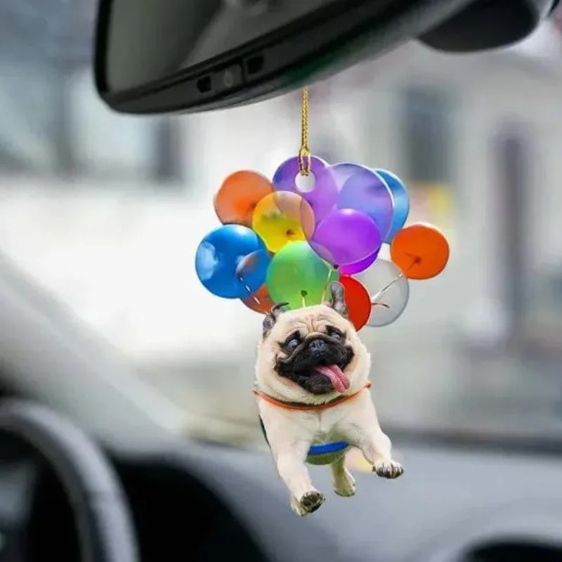 VigorDaily Pug Fly With Bubbles Car Hanging Ornament BC013