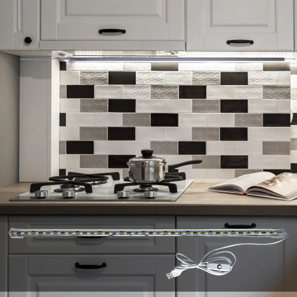 50cm LED Under Cabinet Night Light Bedroom Wardrobe Closet Lamp (A White)