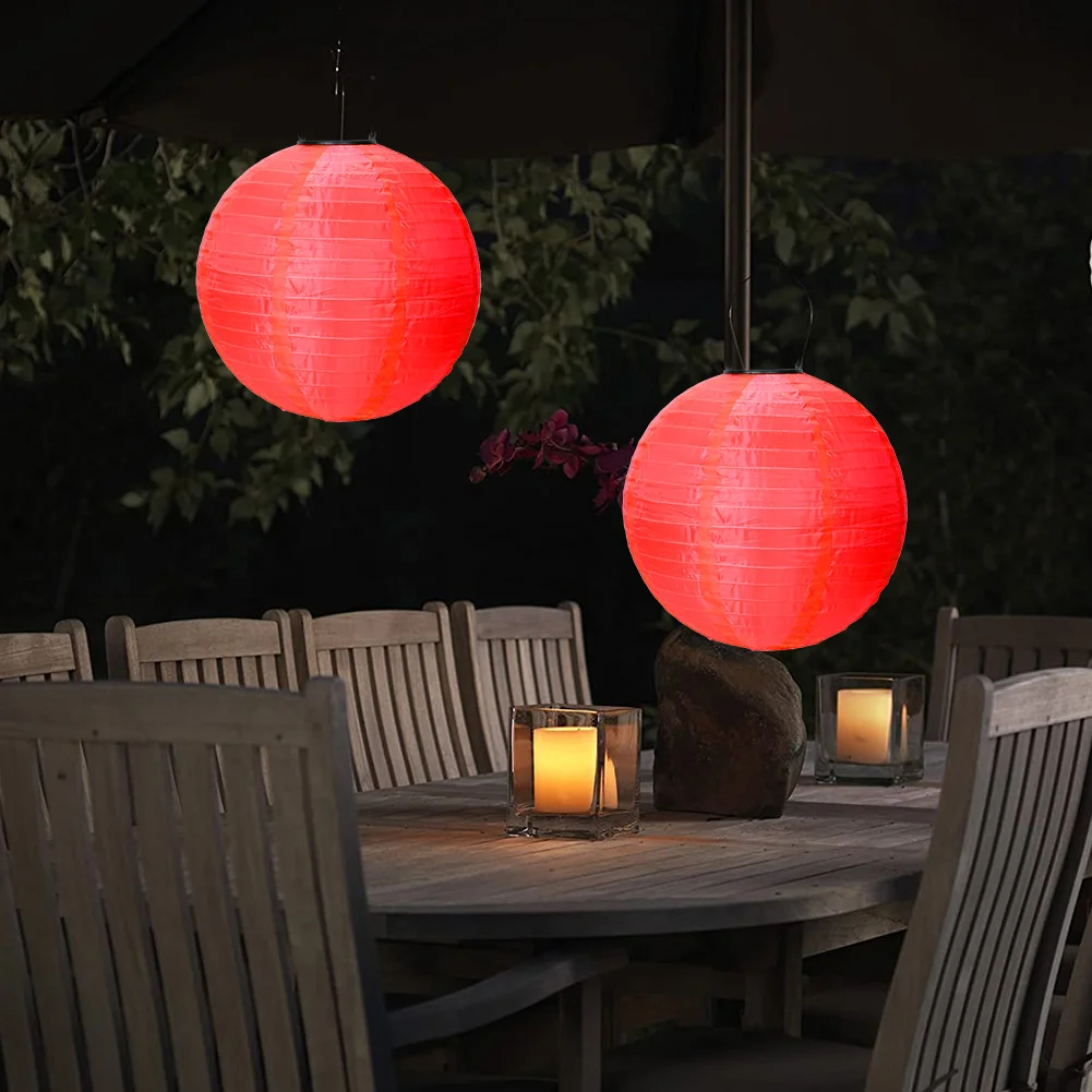 30cm Solar Hanging String Light Garden Holiday Lantern LED China Lamp (Red)