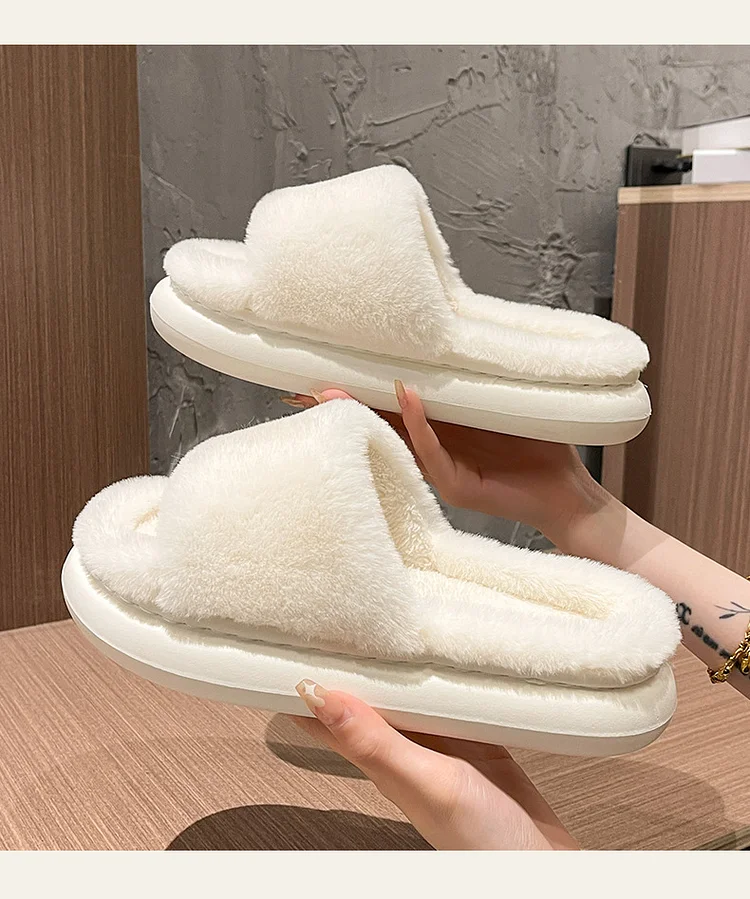 Women's Cloud Thick-Soled Non-Slip Home Furry Slippers shopify Stunahome.com