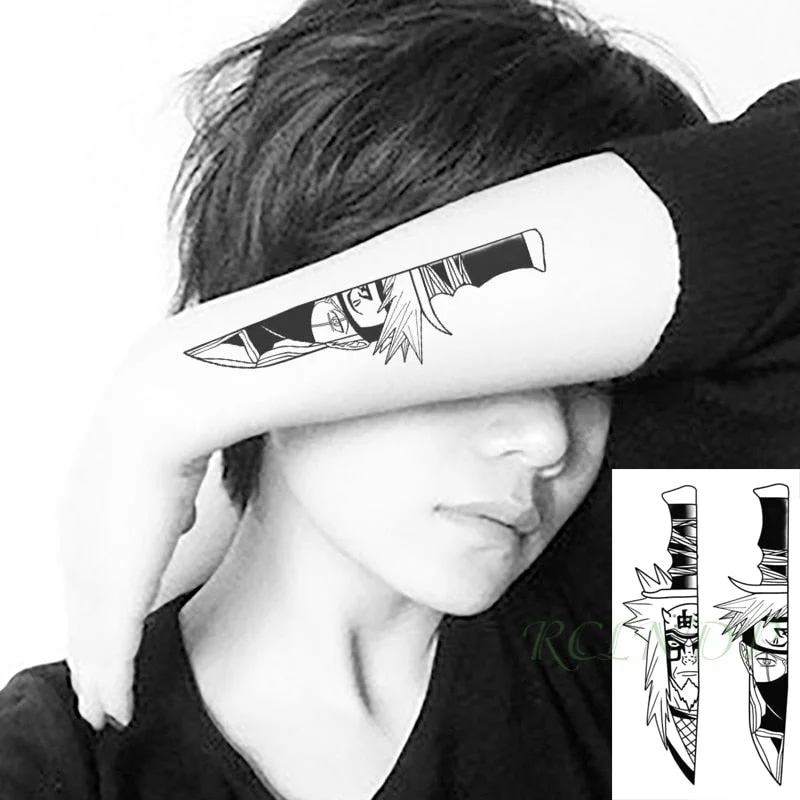 Waterproof Temporary Tattoo Sticker Knives anime Cartoon Boy Tatto Flash Tatoo Fake Tattoos Small Size Art for Men Women