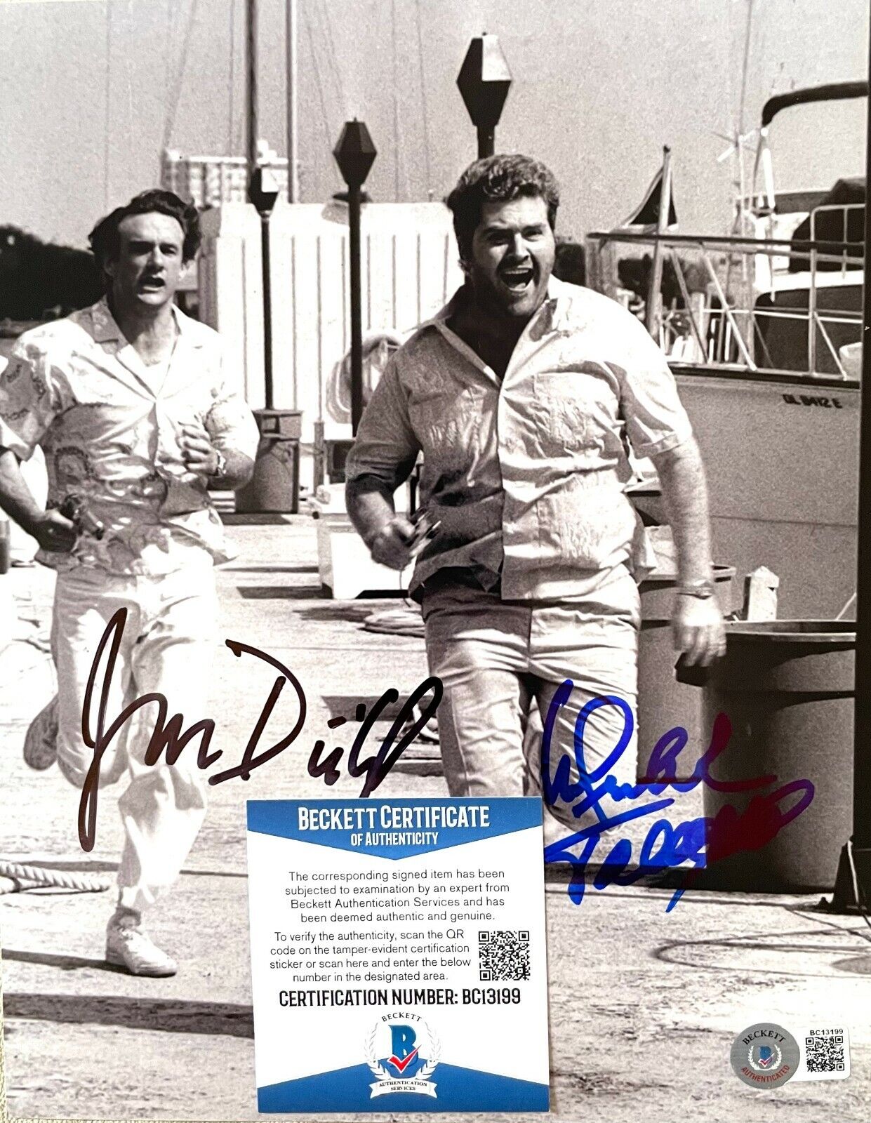 Michael Talbott John Diehl Miami Vice Signed 8X10 Photo Poster painting w/Beckett COA #2