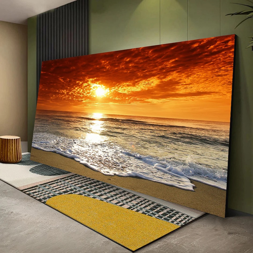Sunset Beach Landscape Canvas Wall Art