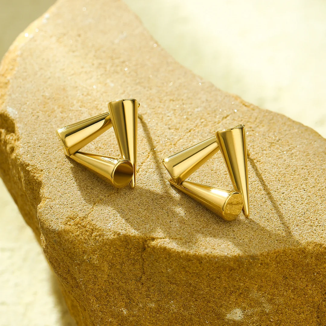 Titanium Steel Triangular Geometric Stud Earrings