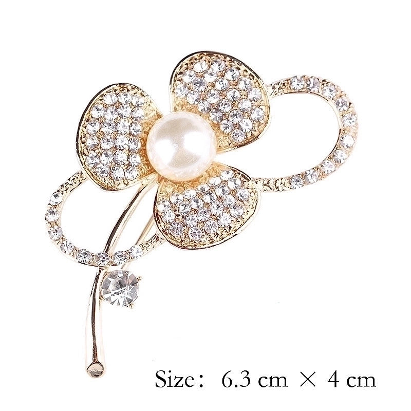Elegant Pin Star Flower Snowflake Imitation Pearl Alloy Rhinestone Women’S Brooches