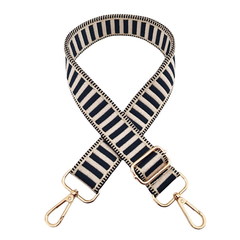 Polyester Cotton Color Block Bag Strap