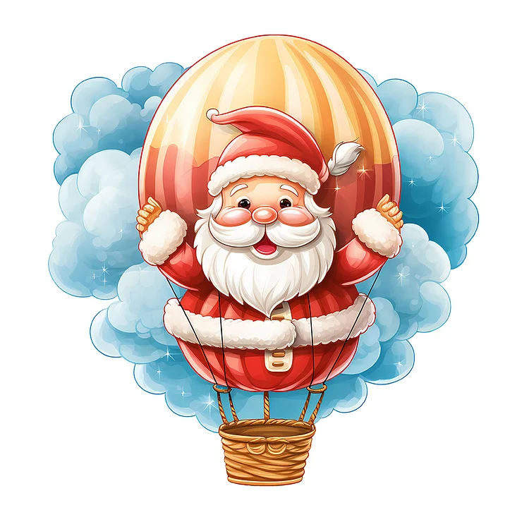 Hot Air Balloon Santa Claus 30*30CM (Canvas) Full Round Drill Diamond Painting gbfke