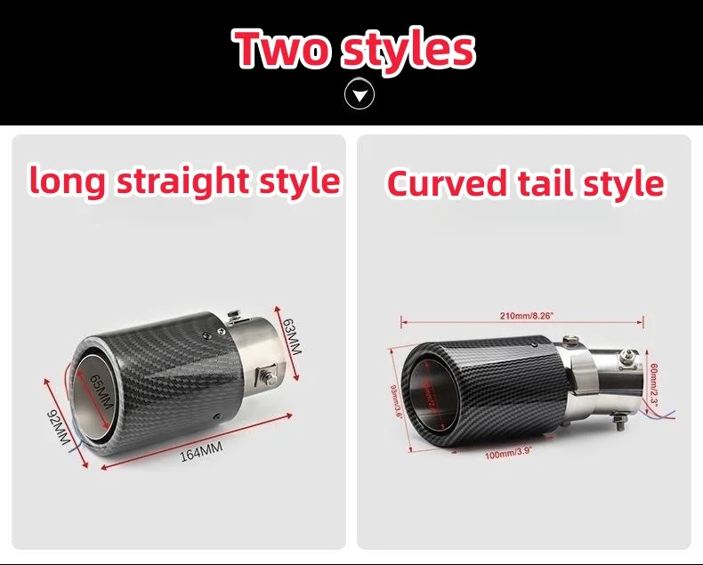 Car modified carbon fiber LED luminous exhaust pipe