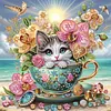 Diamond Painting-DIY Crystal Rhinestone Beach Cat