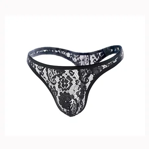 Men's Lace Thong Sexy Underwear Transparent Thong