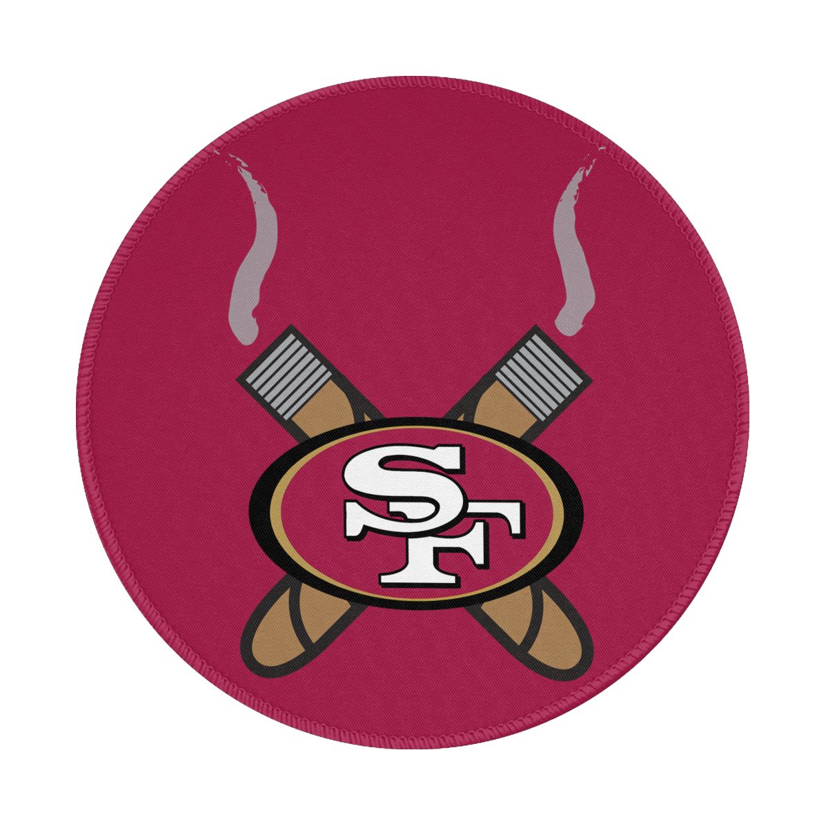 San Francisco 49ers No Smoking Gaming Round Mousepad for Computer Laptop