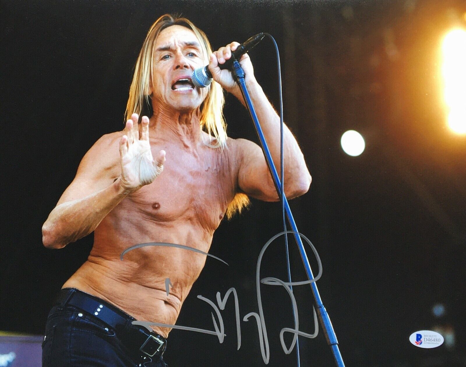 Iggy Pop Signed 11x14 Photo Poster painting *The Passenger *Lust For Life *Musician BAS D46480