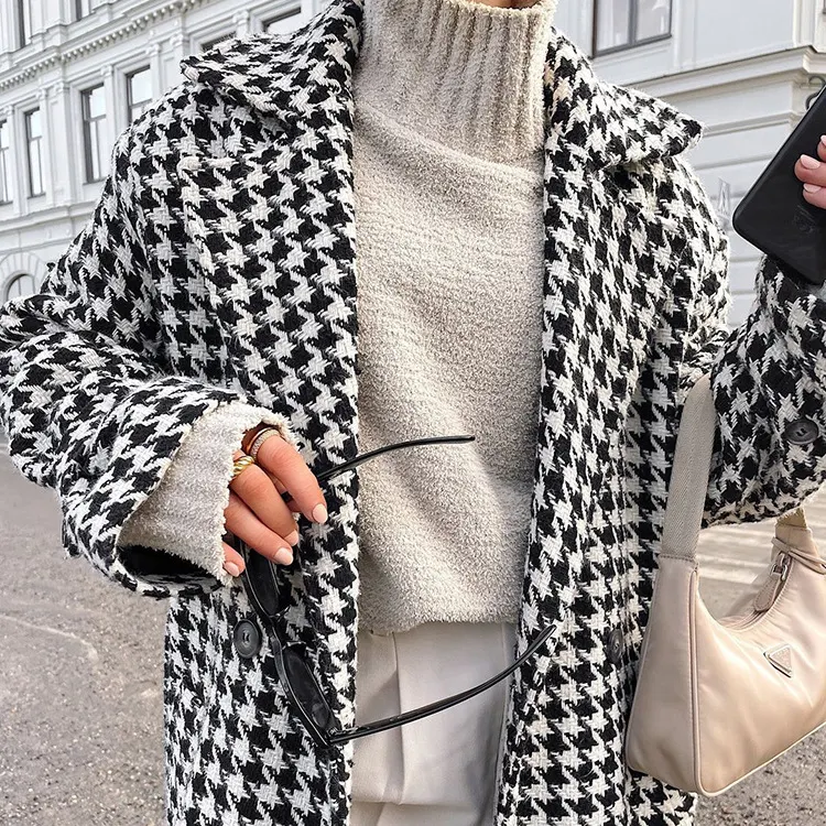 Churchf Churchf Women's Wear 2023 New High-End Fashion Coat Light In Black And White