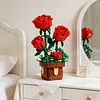 Artificial Flower Building Blocks for Adults Women for Home Office Decor (Rose)