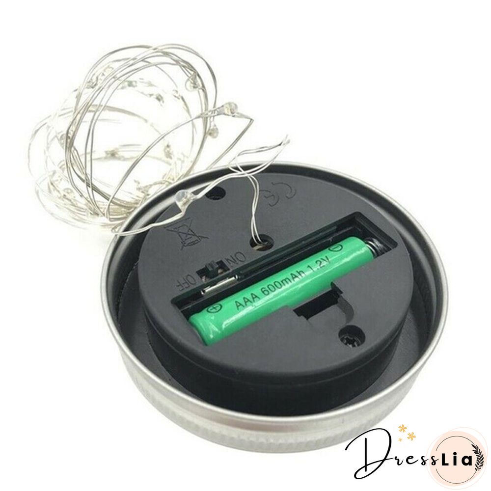 5/10/15 Pack Solar Powered Lid Lights 200cm 20 LEDs Mason Jar Solar Lights with Hangers , Indoor or Outdoor Usage for Wedding Christmas Holiday Party Decor (Jars Not Included)