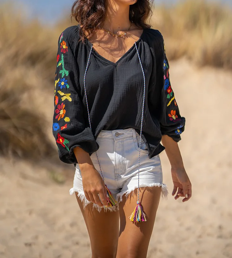 Casual Floral Long Sleeve Blouse