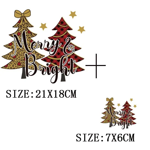 Beautiful Christmas Gift Thermal Sticker On Clothes DIY T-shirt Washable Iron On Patch For Clothing Christmas Design Patch Decor