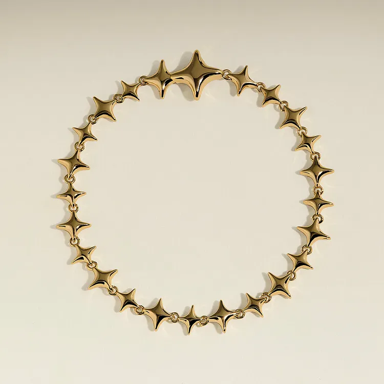 Cosmic Star Chain Bracelet in Gold
