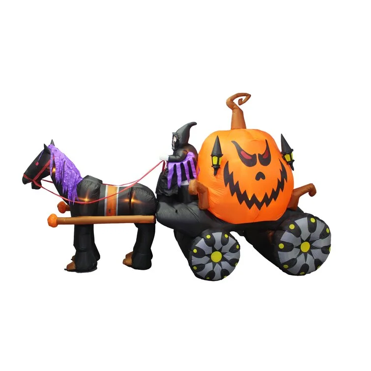 Halloween Skeleton Ghost Driving Carriage Decoration
