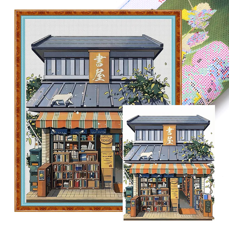 A Bookstore (50*60cm) 11CT Stamped Cross Stitch gbfke