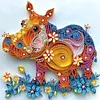 Quilling Nilpferd - speziell geformtes Diamantgem&auml;lde - 30*30cm