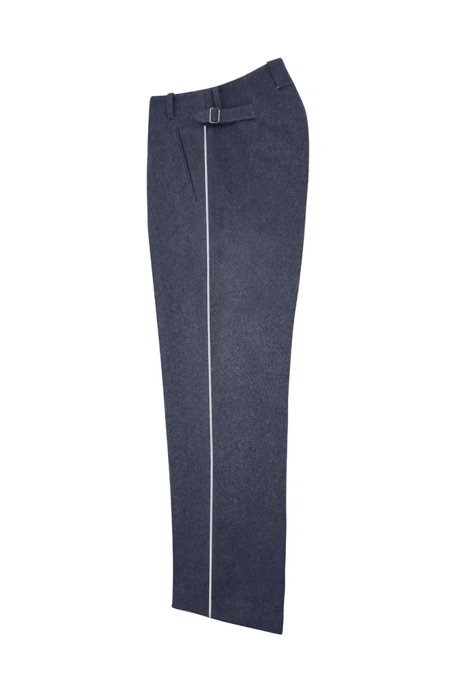   Luftwaffe German Officer Wool Straight Trousers With White Pipe German-Uniform
