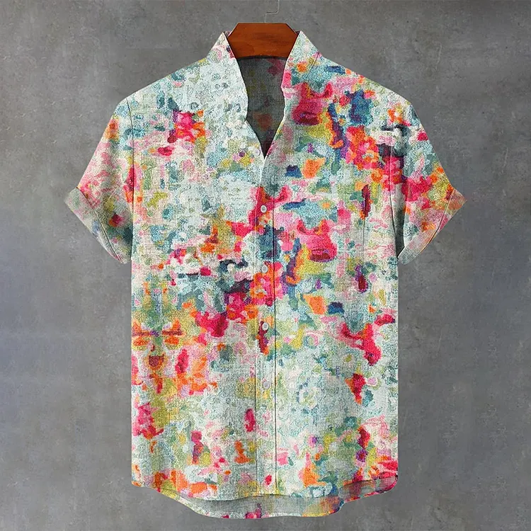 Men's Abstract Art Geometry Print Casual Shirt