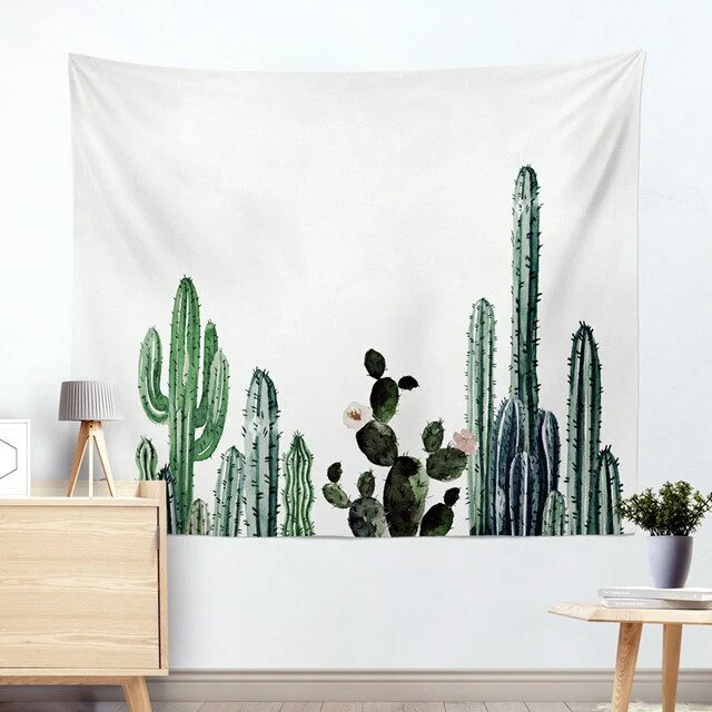 Cactus Succulents Tapestry Summer Succulents Wall Decor Tropical Landscape Wall Hanging Tapestries Picnic Blanket Wall Cloth