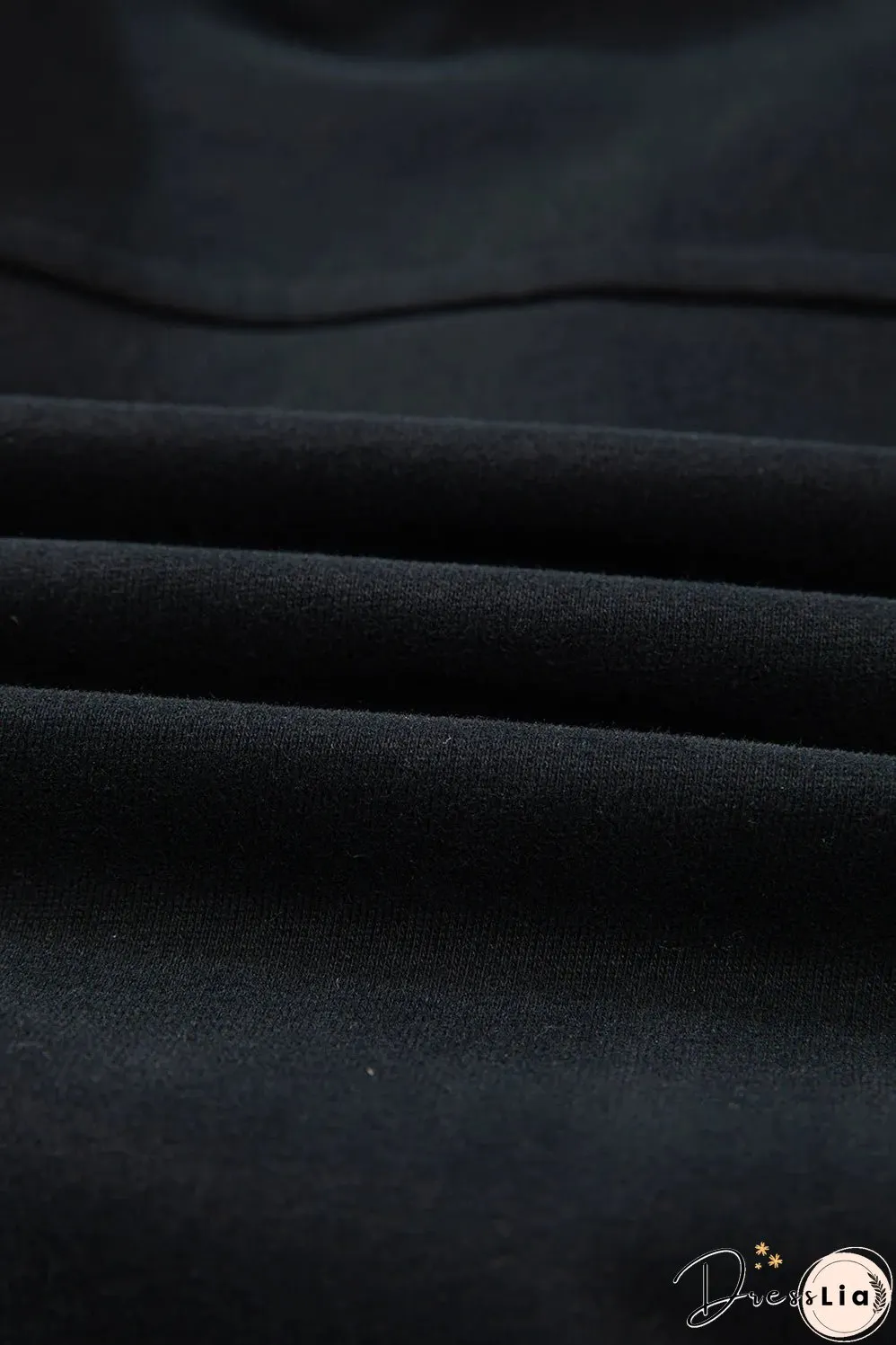 Black Quarter Zip Stand Neck Kangaroo Pocket Sweatshirt