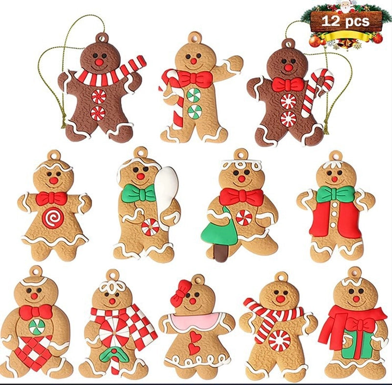 2022 New Christmas Tree Diy Pendant Gingerbread Man Twelve Source Manufacturers Christmas Scene Layout Pendant