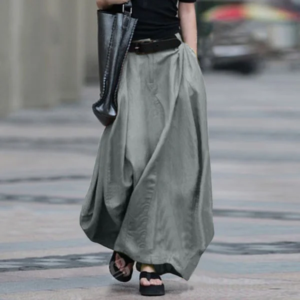 Solid Color Loose Casual Skirt