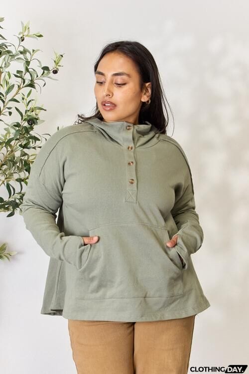 Culture Code Full Size Half Button Hoodie