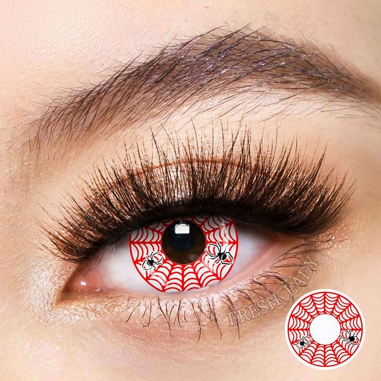Freshlady Spider Web Red Crazy Contact Lenses