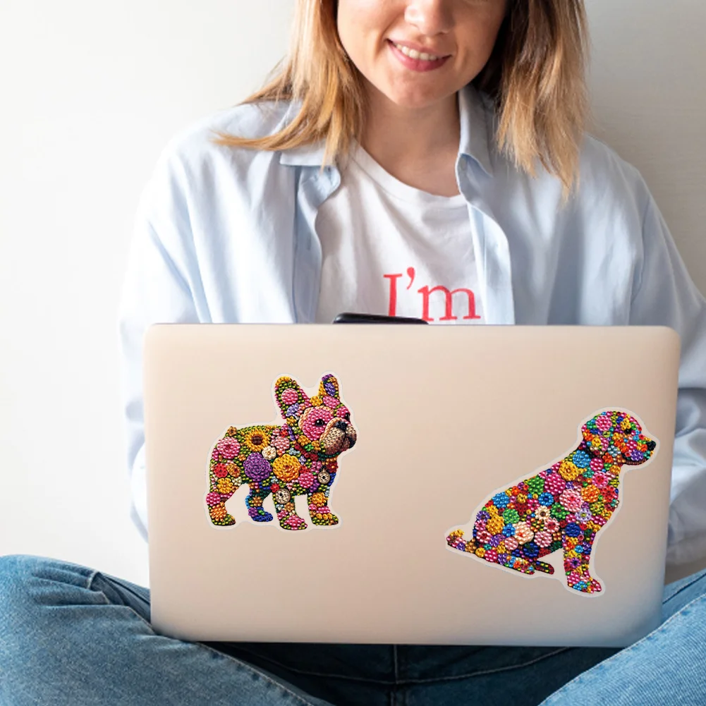 12 Pcs Flower Animals 5D Diamond Painting Sticker Kit Diamond Art Stickers