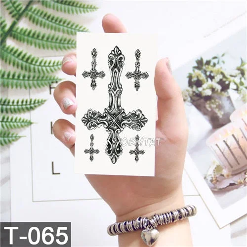 Geometric Moose Elk Arrow Temporary Tattoo Panda Women Hand Tatoo Sticker Triangle Wolf Body Arm Art Waterproof Tattoo Men