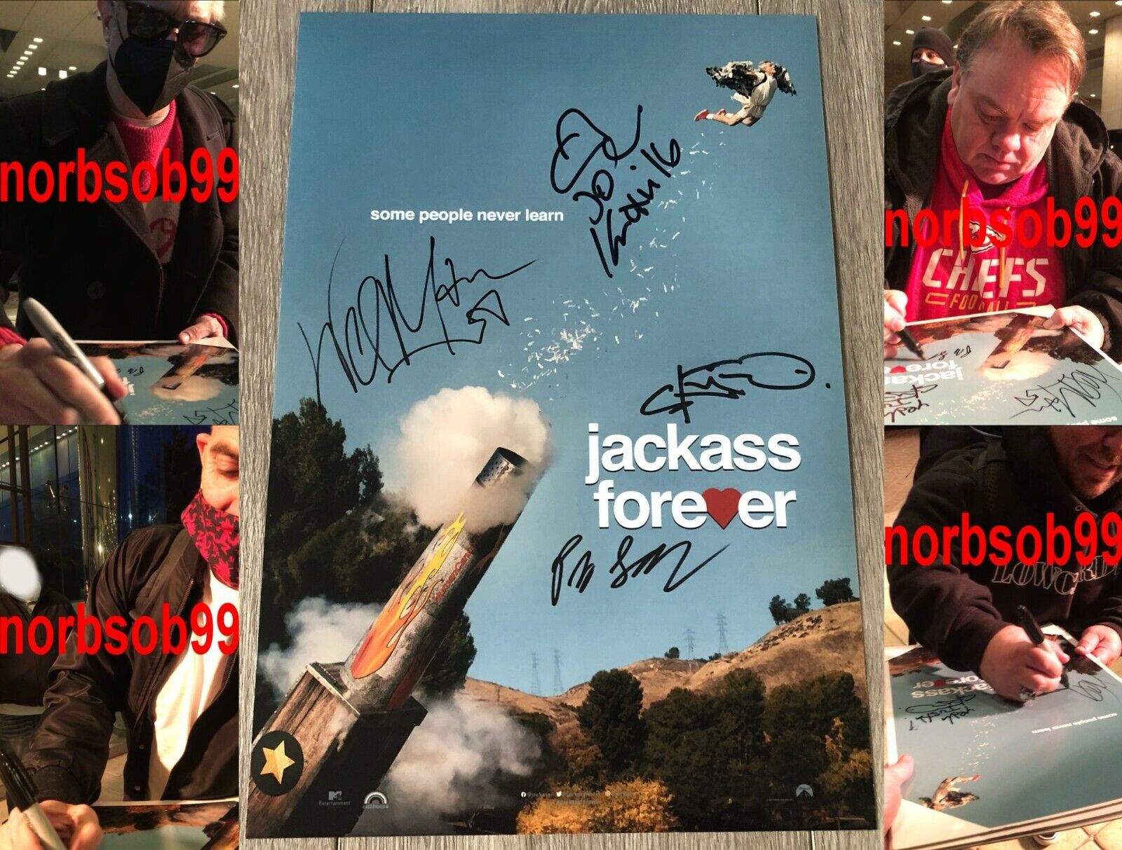 JACKASS FOREVER SIGNED 12x18 Photo Poster painting JOHNNY KNOXVILLE STEVE-O +2 w/EXACT PROOF