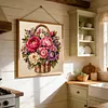 Vintage Peony Full Stamped 11CT 3 Strands Cross Stitch Kit 45x45cm