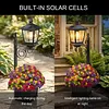 Outdoor Flower Pot Floor Lamp with Planter for Pathway Driveway Yard & Front Yard Decor Wall-Mount Solar Decorative Light Warm White Light Vintage Solared Porch Lights No Flowers Included
