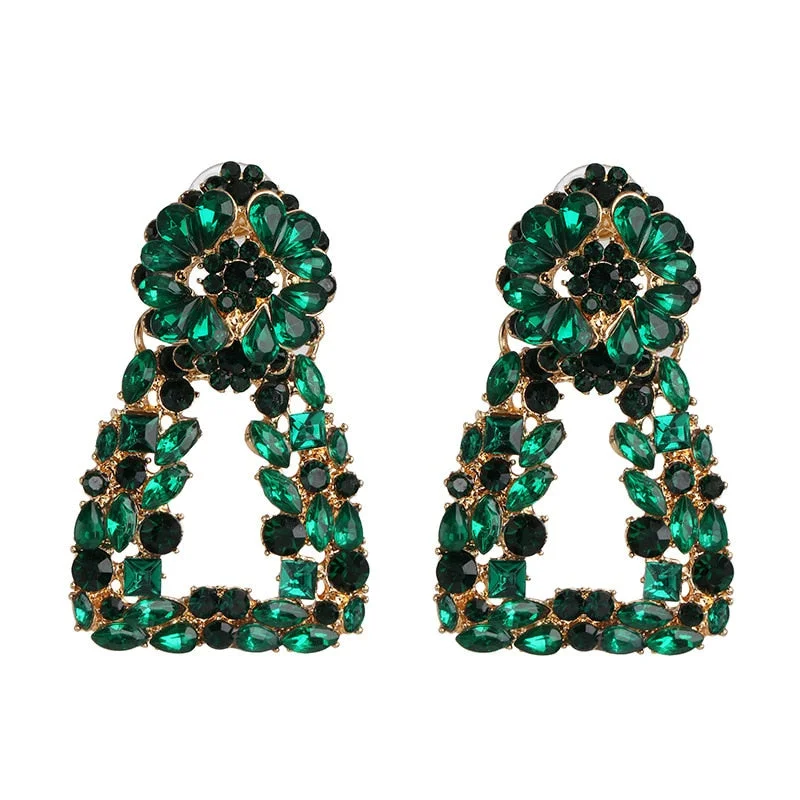 Dvacaman New Designs Crystal Square Drop Earrings for Women 2019 Fashion Rhinestone Statement Earrings Dangle Wedding Jewelry