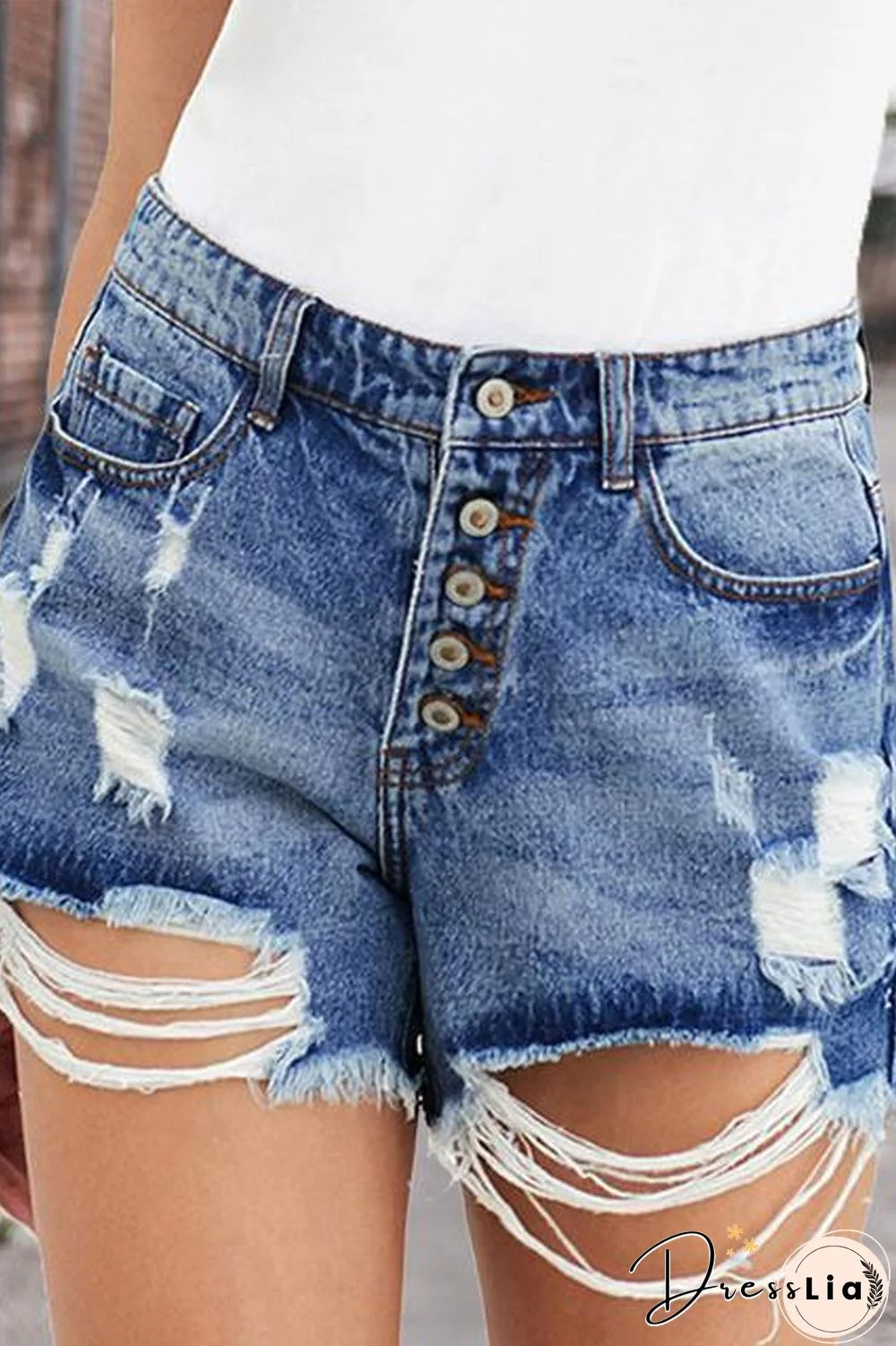 Denim Hole Ripped Distressed Shorts