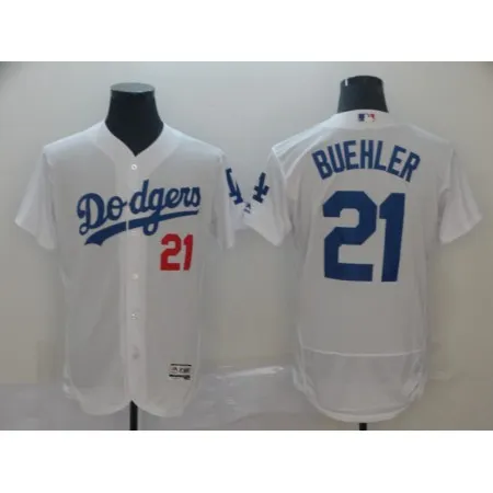 Men's Los Angeles Dodgers #21 Walker Buehler White 2019 Flex Base Stitched MLB Jersey