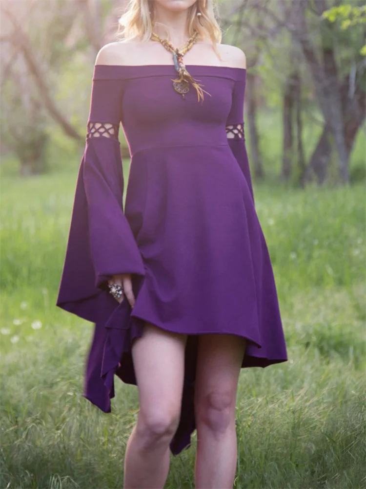 Elf Flare Off Shoulder Mini Dress