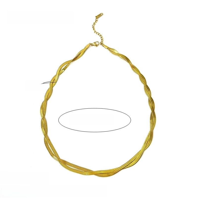 Basic Minimalist Geometric 316L Stainless Steel  18K Gold Plated Irregular Necklace